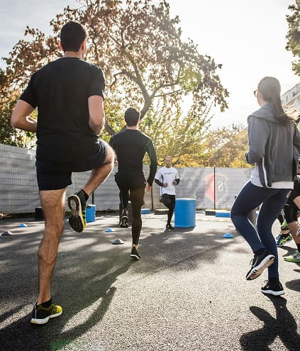 People exercising outdoors